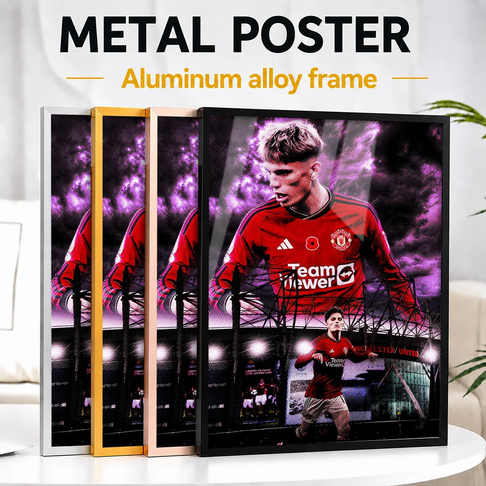 Garnacho Framed Aluminum Metal Poster Customized Victory Tribute Wall Art Designed For Matchday Collectors To Display In Gym