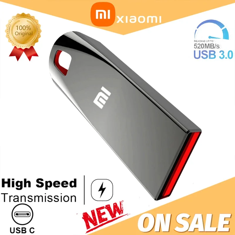 Xiaomi 2TB USB 3.0 U Disk Metal Pen Drive 1TB 512GB Large Capacity High Speed Transmission Waterproof Portable Memory Storage