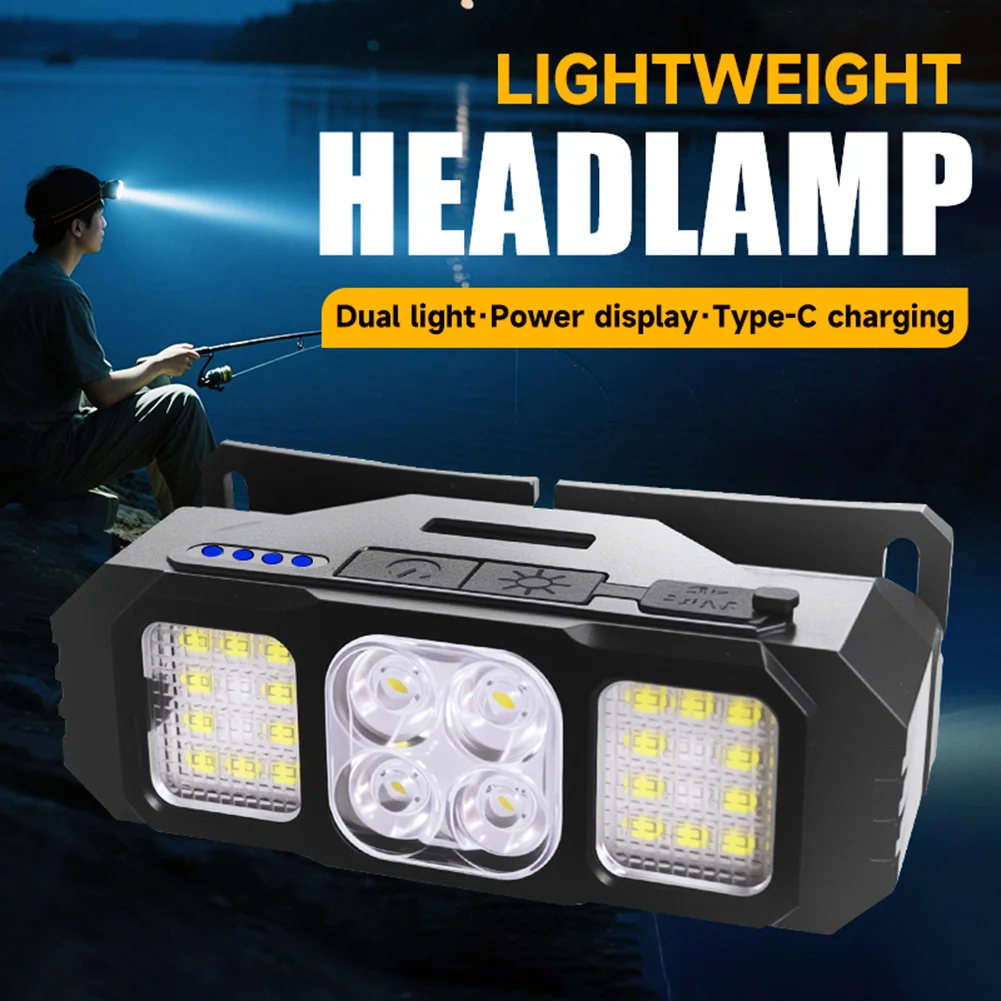 

5W LED Headlight Type-C Rechargeable Flashlight Portable Head Lamp Sports Small Head Light For Outdoor Camping Hiking Fishing