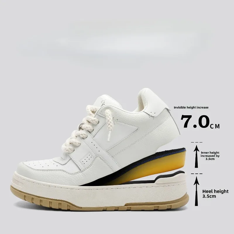 

Height Increase7CM Women Shoes Fashion Classic Lace Casual Shoes for Woman Exquisite Chunky Sneaker Designer Shoes Zapatos Mujer