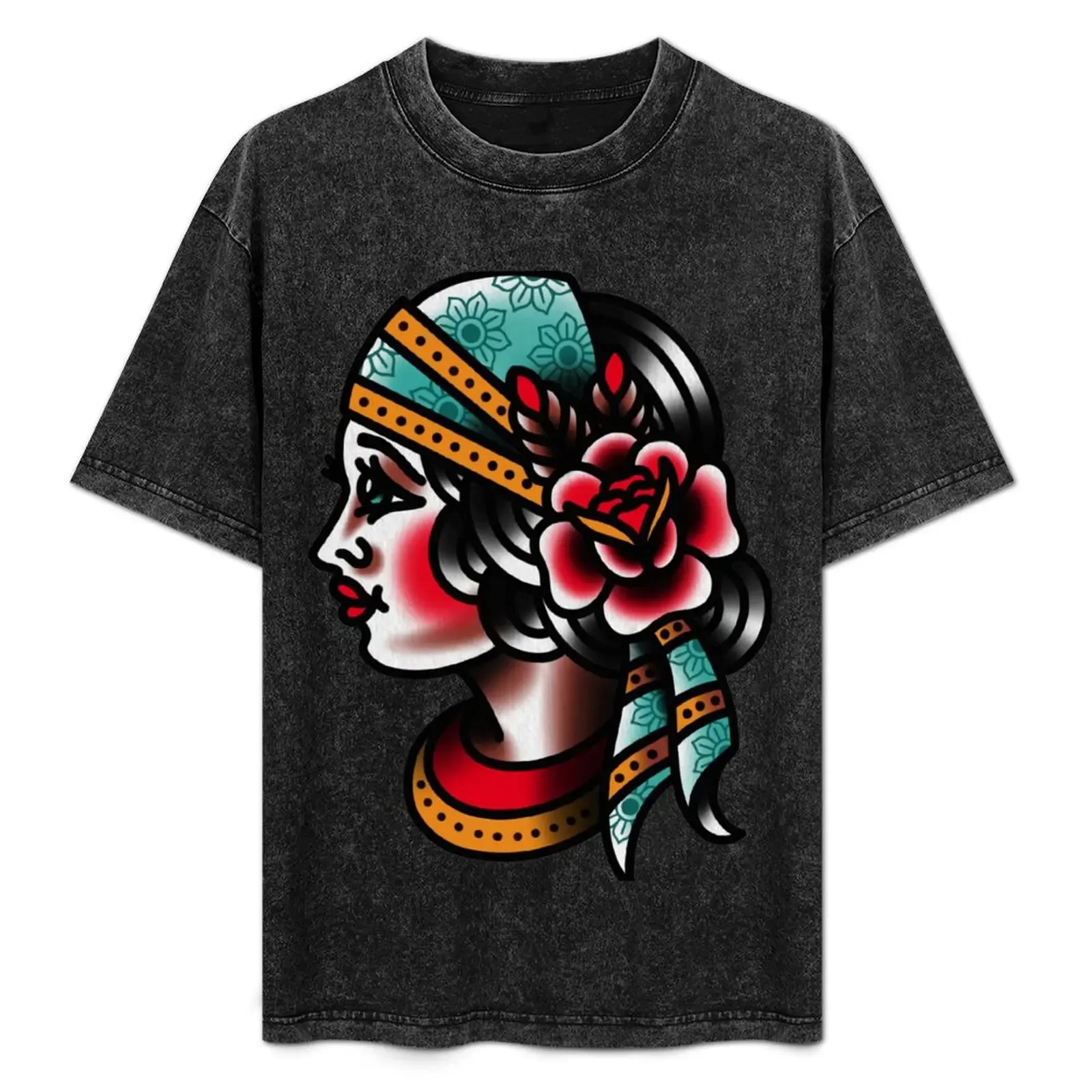 Camiseta tradicional de tatuaje gitano para hombre, ropa de secado rápido, barata, estampada, hip hop