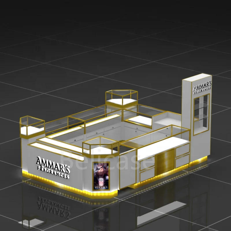 (Maßge schneiderte) moderne Glas Kosmetik geschäft Möbel Shop Counter Design Parfüm Store Display Showcase Parfüm Kiosk