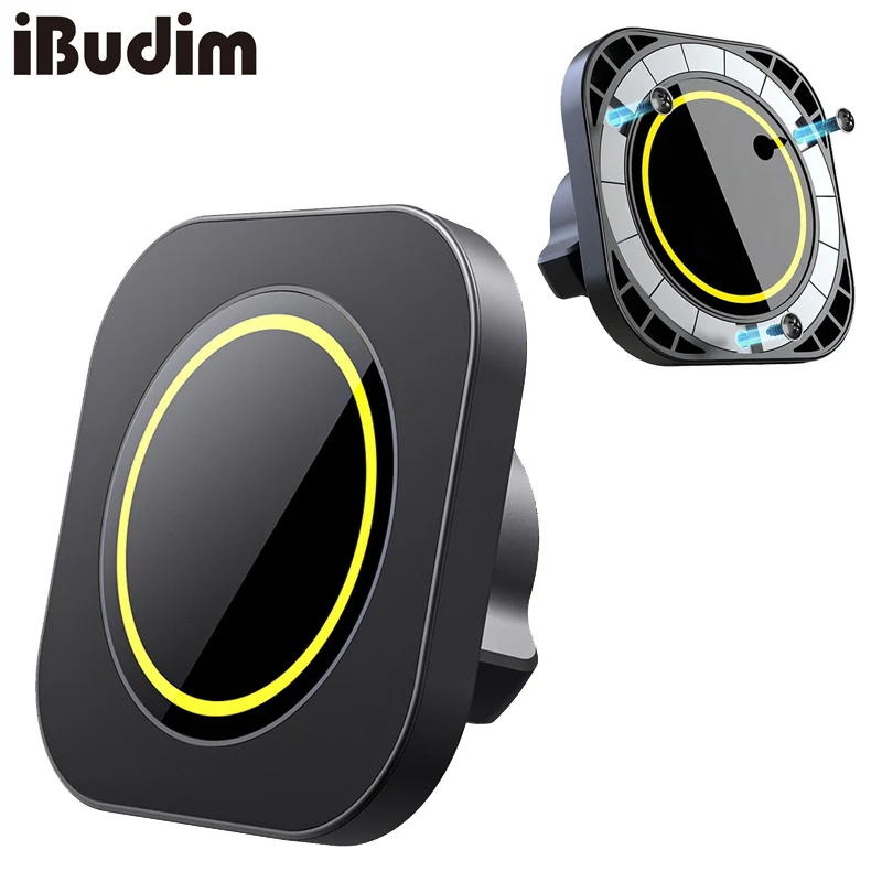 Magnetic Car Phone Mount Base 17mm Ball Joint Socket Adapter 360° Rotation Phone Holder for iPhone MagSafe Samsung GPS Brackets