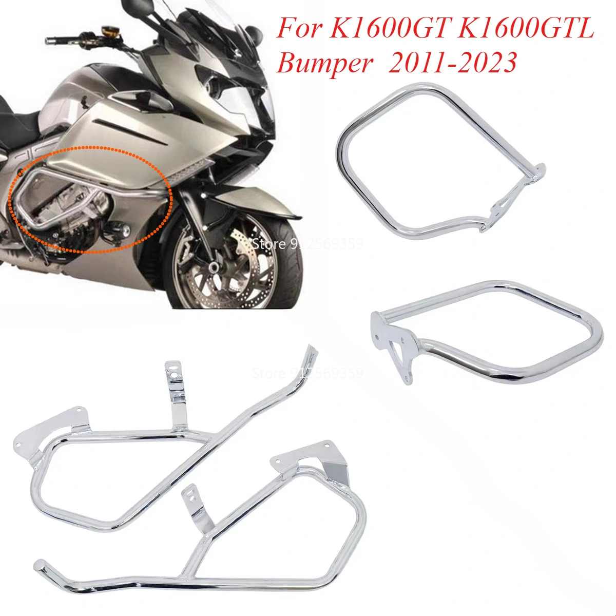 

Highway Crash Bar Engine Guard Saddlebag Side Box Protection Frame For BMW Bumper K1600GT K1600GTL K1600 GT GTL 2011-2023