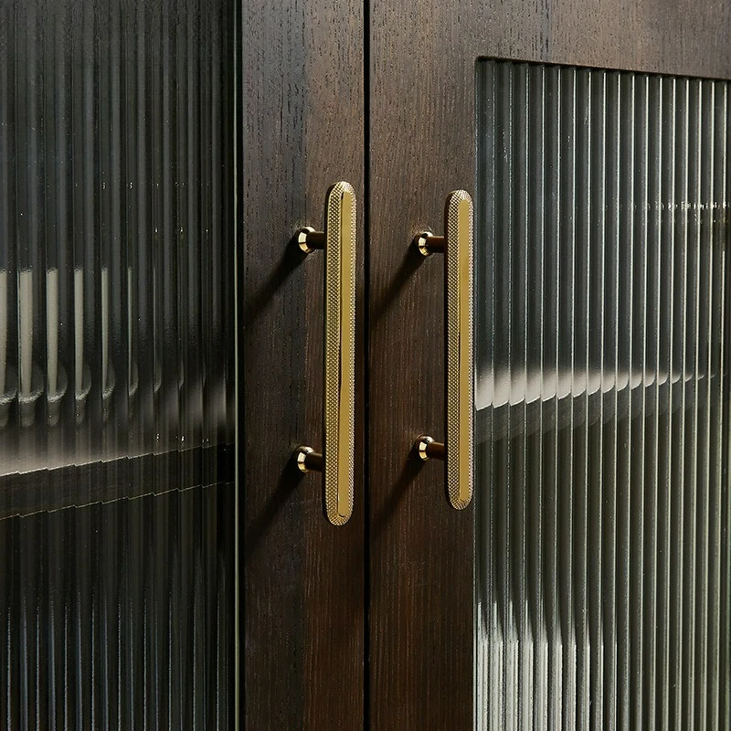 Bright Gold French Style Personalized Creative Brass Drawer Handle, Modern and Simple Kitchen Cabinet Wardrobe Handle