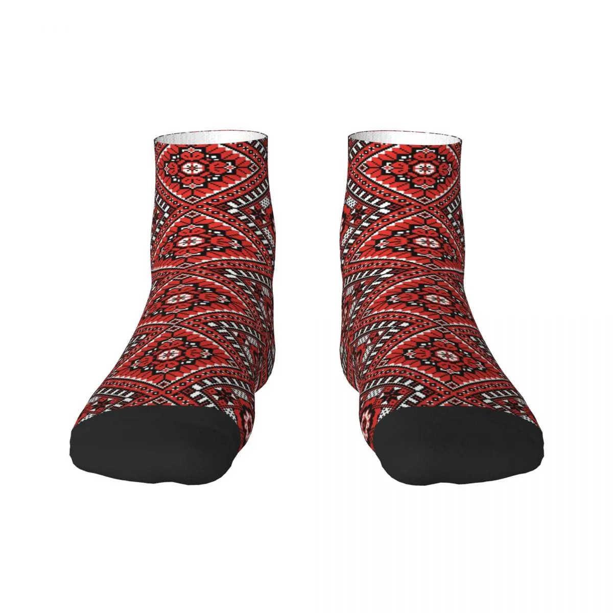 Custom Fashion Mens Ukraine Ukrainian Embroidery Ornament Dress Socks Unisex Breathbale Warm 3D Printing Boho Crew Socks