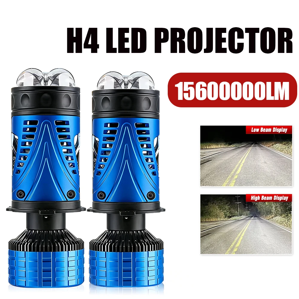 

8800W H4 LED Mini Projector Lens 6500K High Low Beam H4 Solenoid Turbo Fan Auto Headlamp Super Bright 12V For Car/Motorcycle