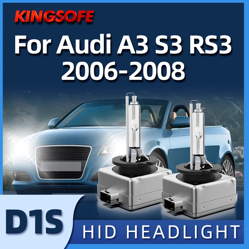 

KINGSOFE 2Pcs HID Xenon D1S Headlight Car Light 6000K 35W Auto Lamp Fit For Audi A3 S3 RS3 2006 2007 2008