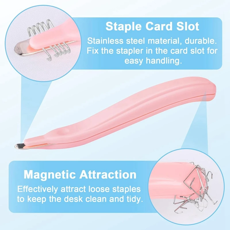 4 Pak alat penghilang staples magnetik, Stapler profesional penghilang penarik staples untuk kelas (4 warna)