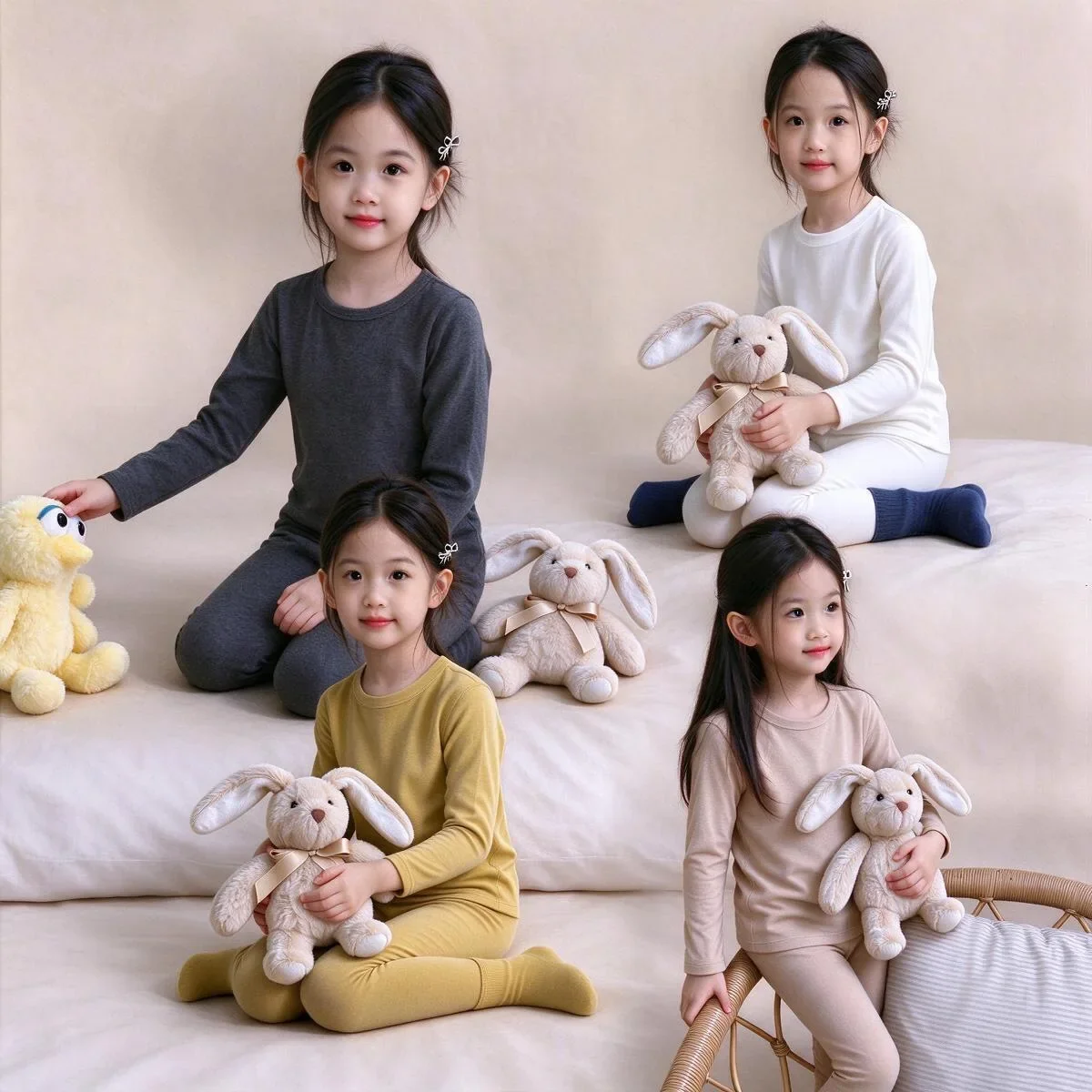 Toddler Kid Baby Boy Girl Clothes Set Cotton Pj Set Homewear Long Sleeve Top and Pant Suit Casual Plain Pajamas Set Outfit
