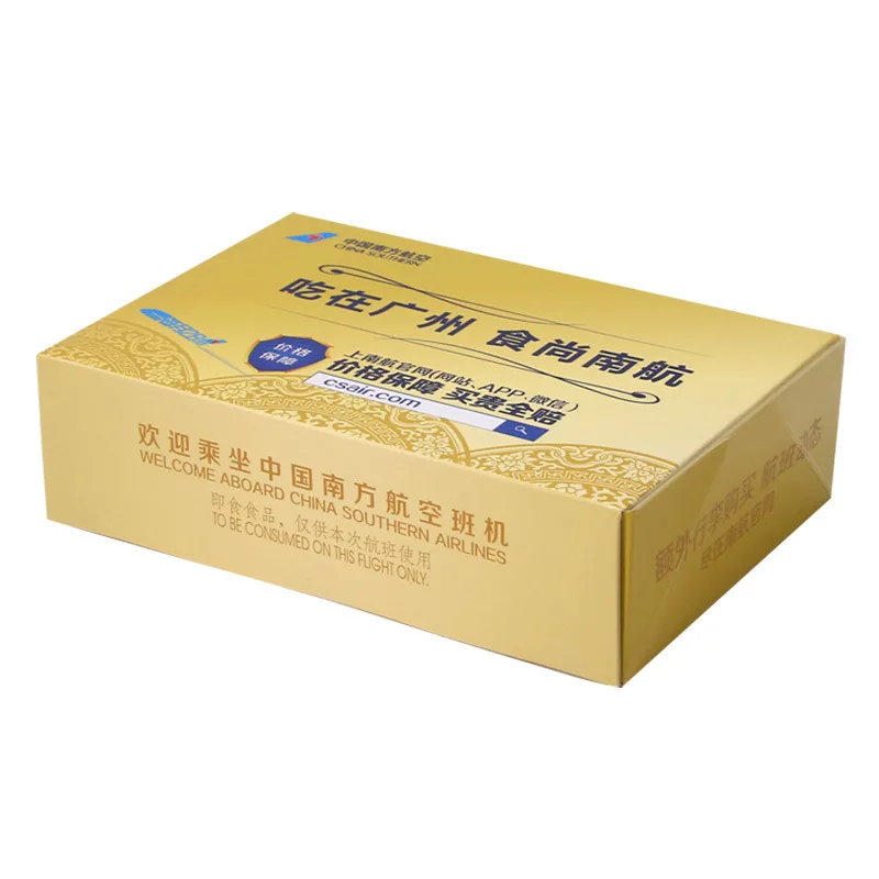 Custom Disposable Paper Airline Food Takeaway Boxes Fast Food Packaging Boxes Folding Boxes with Color Printing