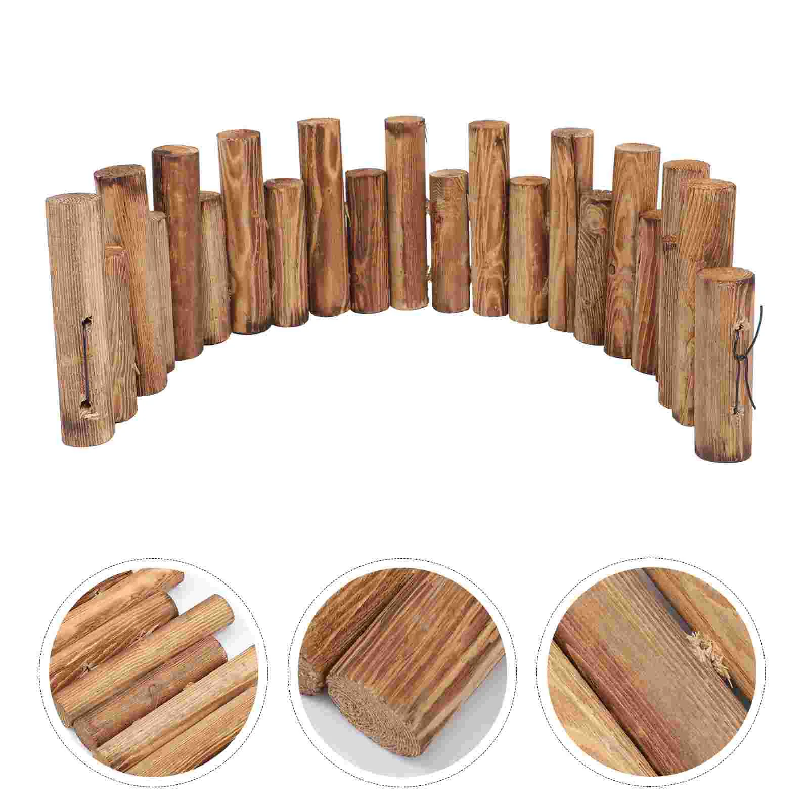 

Christmas Fence Garden Grass Wooden Fencing Courtyard Outdoor Fences Decor Tree Carbonized for