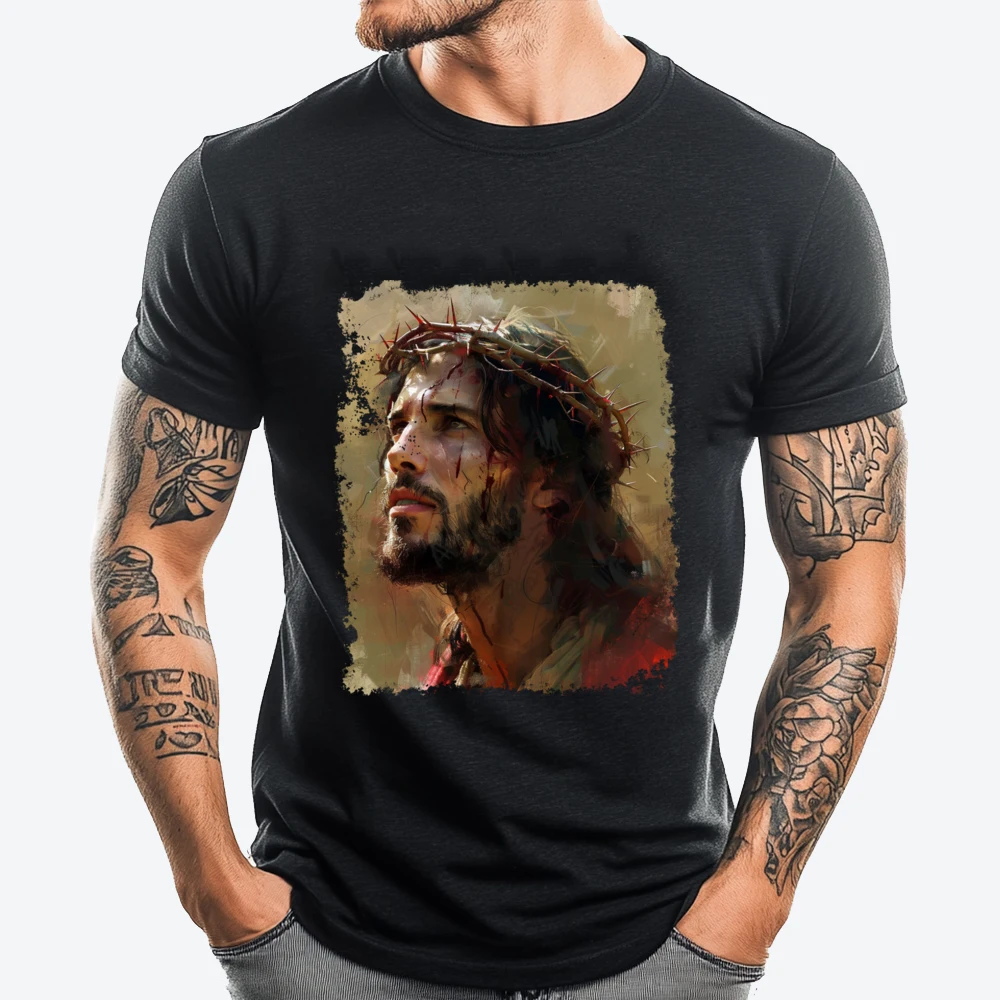 

God I Love Jesus Christ Art Sports T Shirt Men Student Clothes Valentine's Day Gift T-Shirt for Men