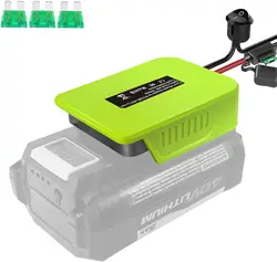 Power Wheel For Ryobi 40V Lithium Battery Adapter Converter Adapter with Fuse & Switch 14 AWG Wire for DIY Rc Car Toys