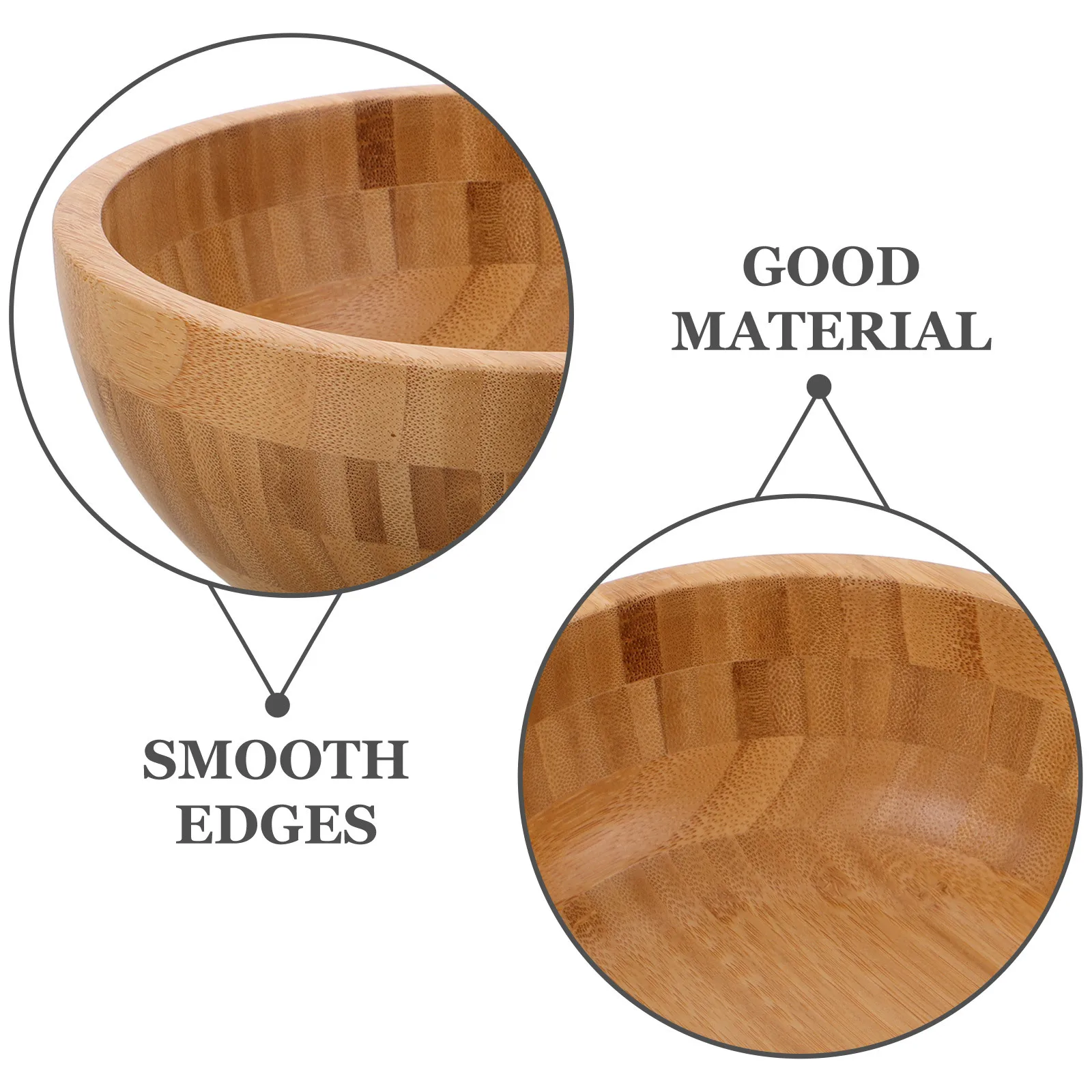 

Bamboo Wooden Bowl Handcrafted Serving Bowl For Salad Fruit Bread Kitchen Decor Vintage Style Large Wood Bowls