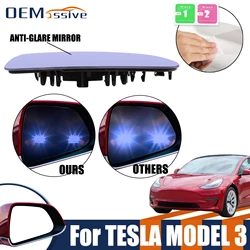 For Tesla Model 3 2017-2024 Left Right Wide Angle Mirror Rearview Mirror Lens Assessory Heat Waterproof Anti Glare Large Vision