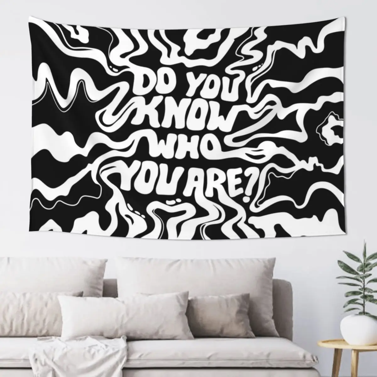 

Do You Know Who You Are - Black & White Tapestry Decor For Bedroom Decorative Paintings Room Decoration Accessories Tapestry