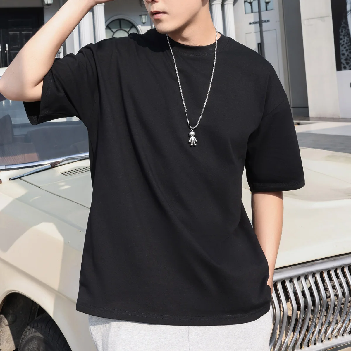 New 300 Gsm Heavy 100 Cotton T Shirts Men Empty Causal Short Sleeve Tee Off White Oversized T-shirt Plain Shirt Women Luxury Top