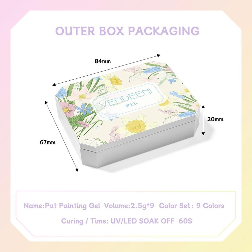 Vendeeni 9 grille Macaron couleur tapotement peinture Gel vernis à ongles UV LED tremper Gel vernis Pat Gel laque Palette pour dégradé