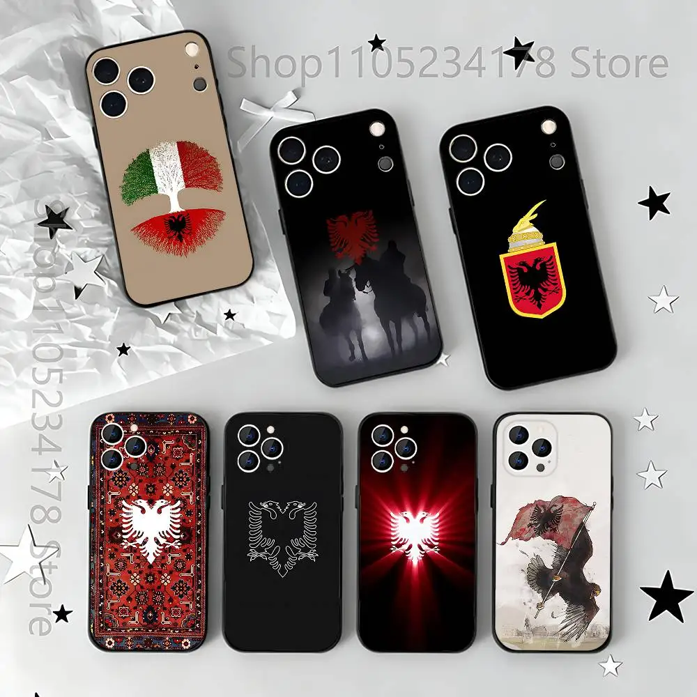 

Albania A-Albanians Flag Phone Case For iPhone 17,16,15,14,13,12,11,Pro,Max,Plus,E,Air,Mini Protective Black Cover