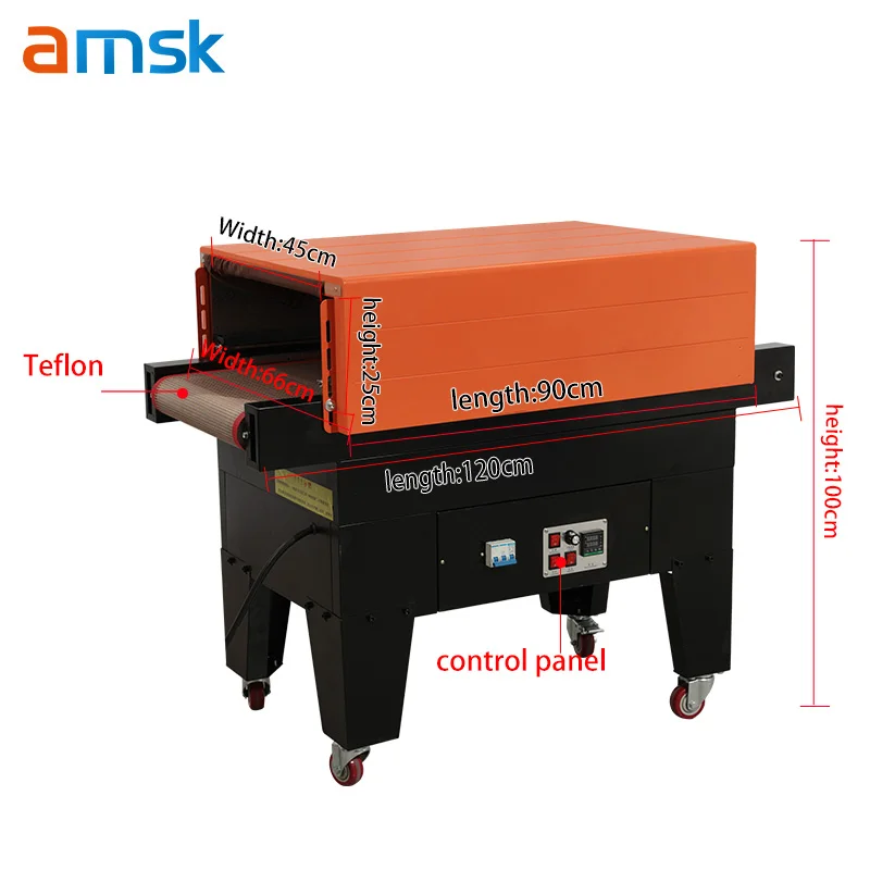 BS-G4525-Te-flon سعر المصنع السابق كابل أوتوماتيكي نفق الحرارة يتقلص التعبئة كم آلة تغليف الملصقات النفاثة الحرارة تقلص