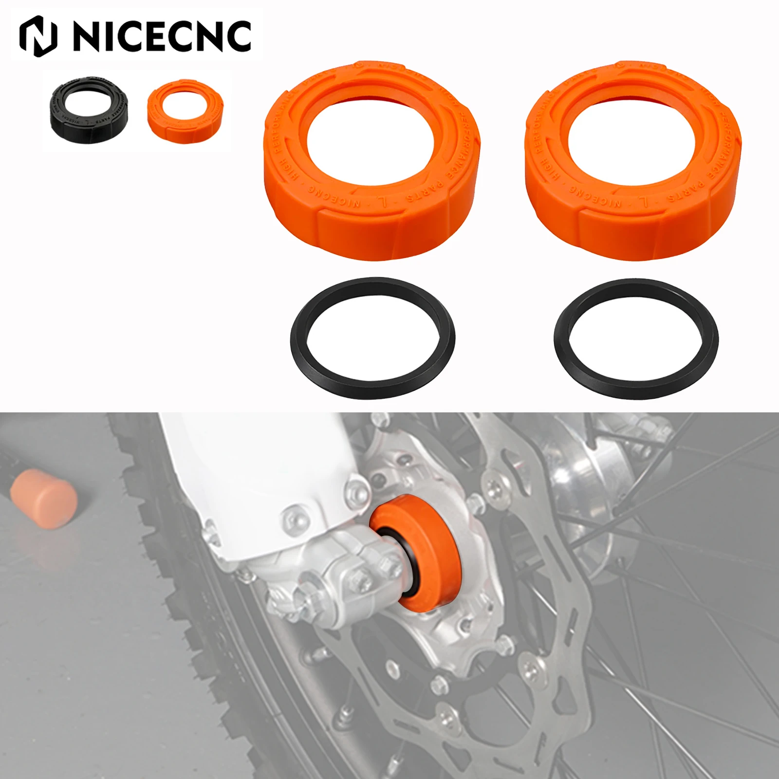 Front Wheel Bearing Protection Cap Kit For KTM EXC EXC-F EXC-W XC-W SX SX-F XC XC-F 125 250 300 500 2016-2024 Husqvarna GasGas