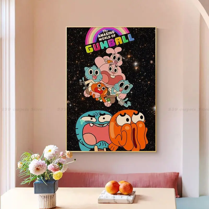 Bandai The Amazing World Gumball gumball DIY poster Vintage Room Bar Cafe Decor Vintage decorative painting