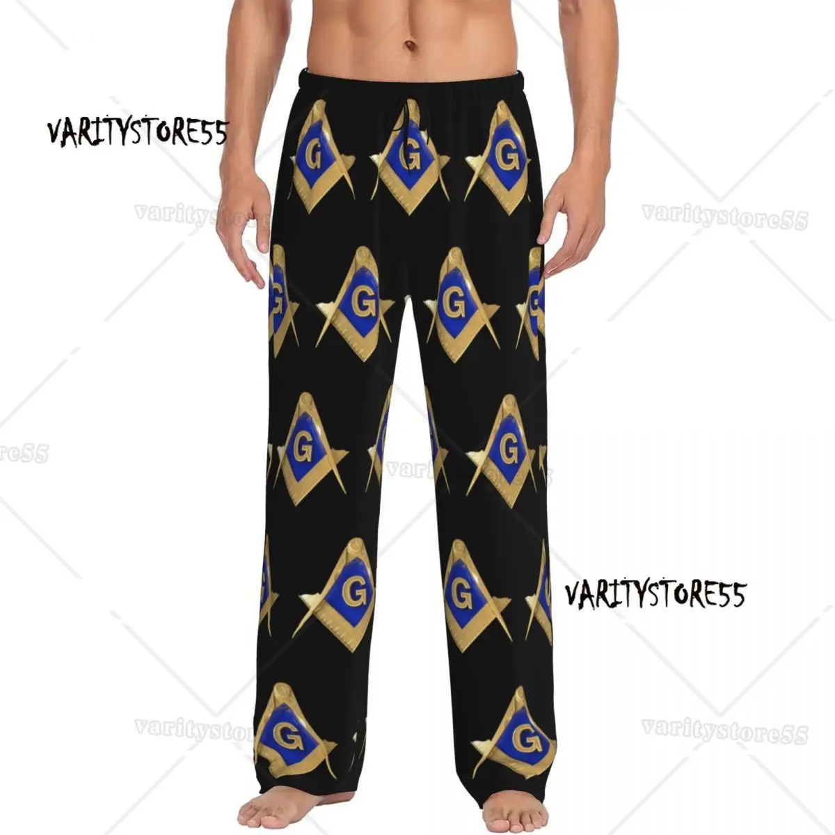 

Мужские пижамные штаны с золотым квадратным компасом, масонские пижамные штаны F-Freemasons Mason, одежда для сна с карманами
