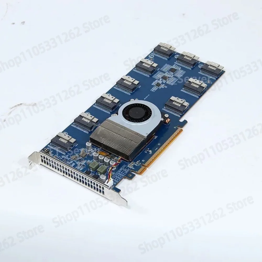 PLX88096 PCIe 4 0 X16 Switch Expansion Card No Bifurcation with 10 Port SFF 8654 for NVMe and GPU