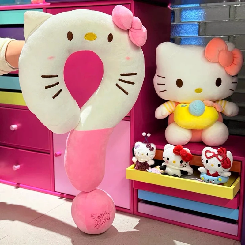 Hello Kitty Cartoon Question Mark Shape Hug Pillow Cute Neck Pillow Bedroom Decorations Travel Supplies Christmas Gift