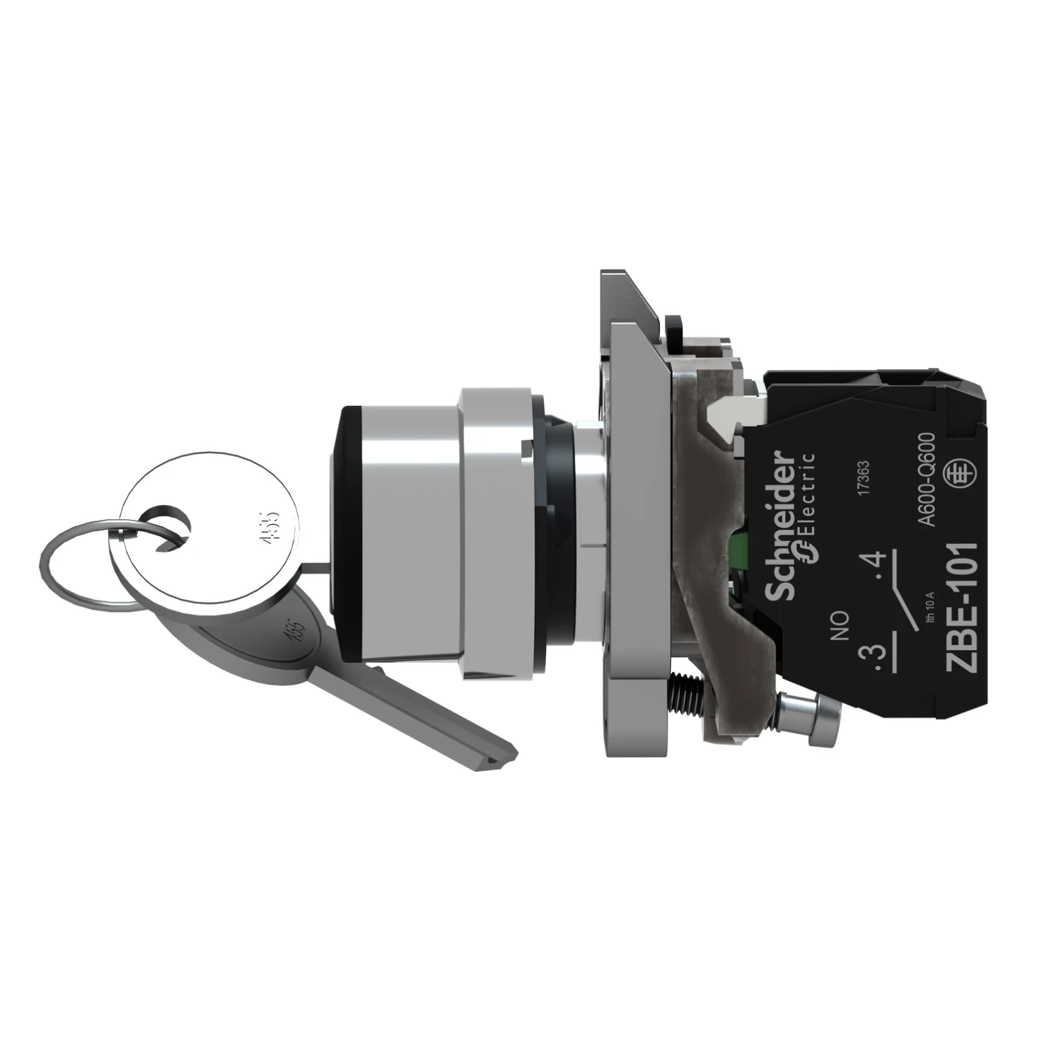 

XB4BG41 = ZB4BZ101 + ZB4BG4 черный селекторный переключатель Ø22, 2-позиционный, фиксирующий, 1НО, 600В