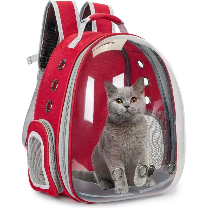 Red Fashion Pet Backpack Carrier for Travel Suitable for Carrying Small to Medium Pets