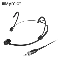 iiimymic Unidirectional Black Headset Microphone 3.5mm Lockable Singing Headworn Mic For Sennheiser Wireless BodyPack System