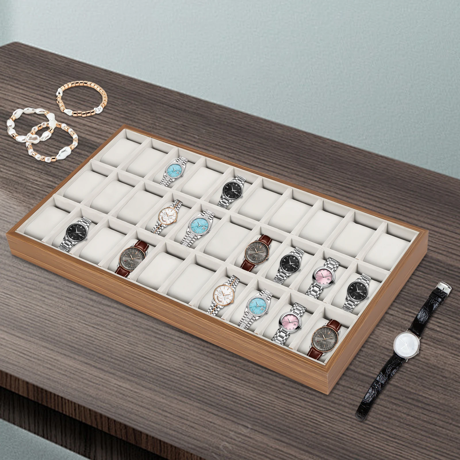 

Watch Box, 30 Slot Watch Box, Display Case Organizer, Watch Storage Box with Suede Pad, Jewelry Storage, for Watches,Bracelets