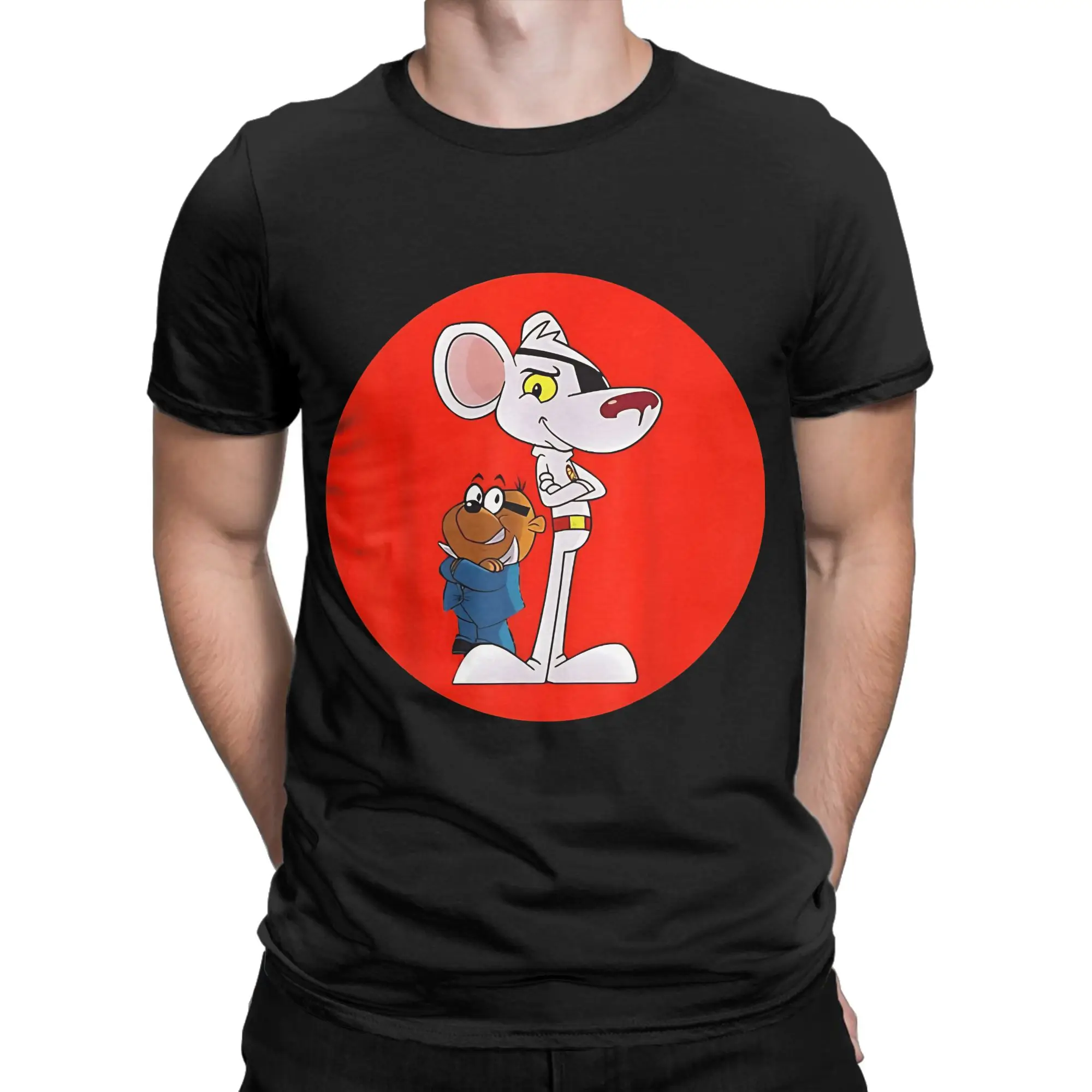 Danger Mouse Fan Tribute Poster Design Today Graphic Funny 100% Cotton T-Shirt Danger Mouse Tops Tees For Men