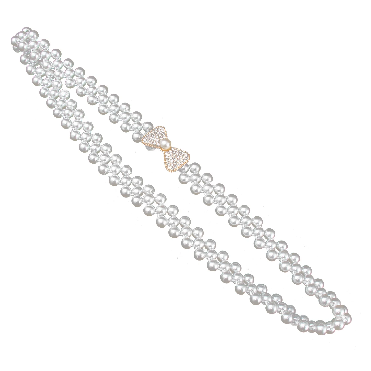 

Rhinestone Pearl Belt Waist Chain Delicate Dress Style Elastic Belts Women Stretch