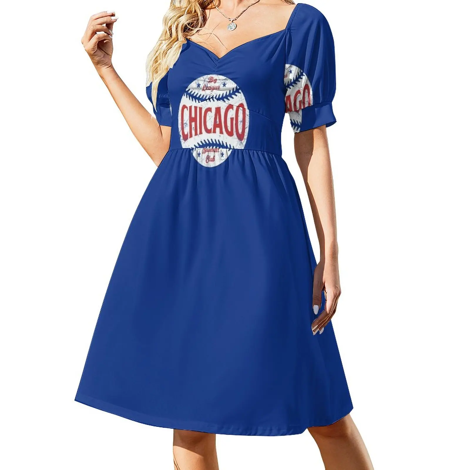 

Chicago Retro Big League Baseball - Blue Dress Woman's evening dress evening dress ladies