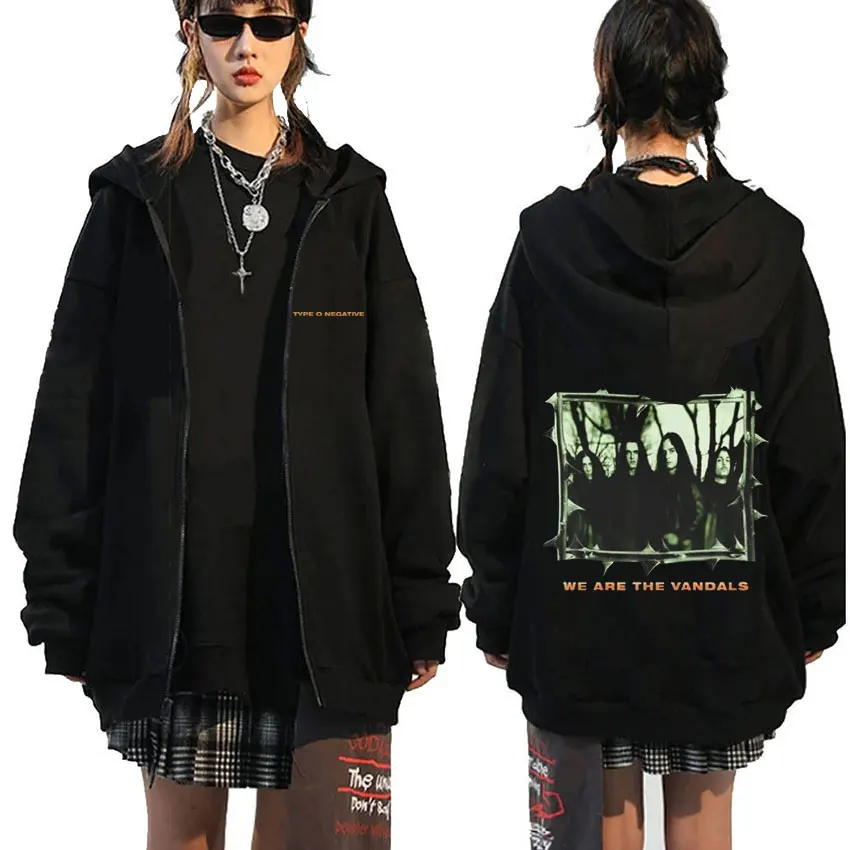 Rock Band Typ O Negativ Suspended in Dusk Essential Zipper Hoodie Männer Frauen Casual Vintage Zip Up Jacke Männliche Oversize Hoodies – Detail 31
