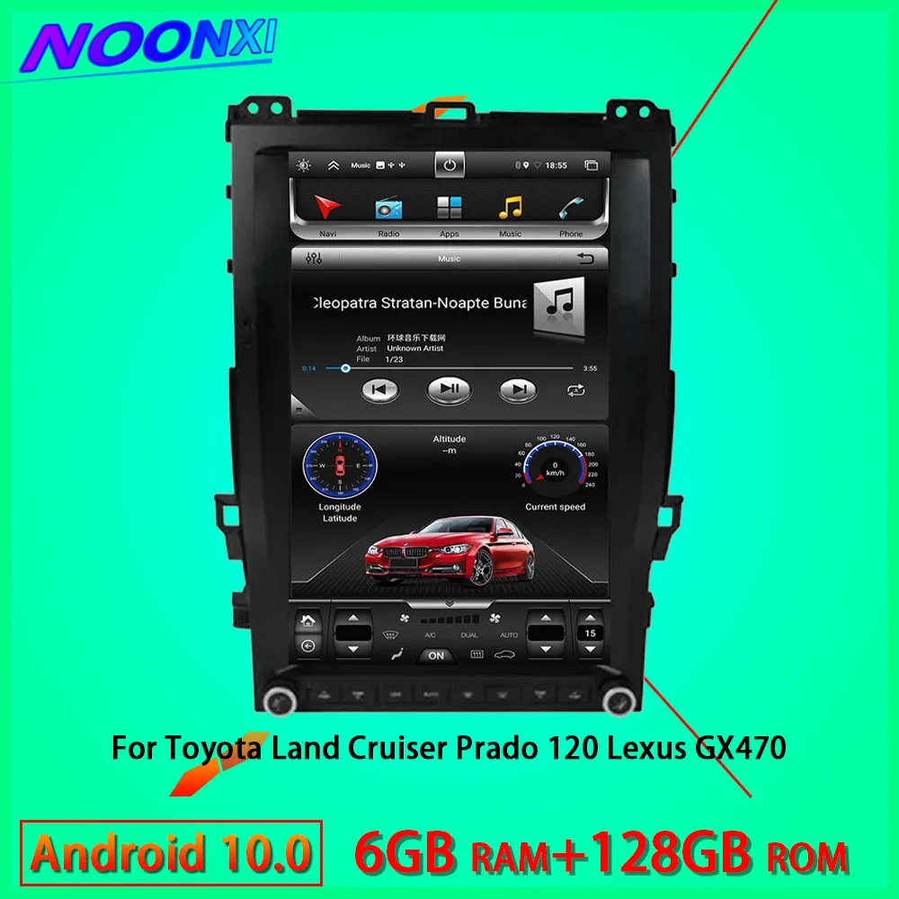 Multifunction Car Bluetooth Radio Wireless Carplay Android10 Video Players GPS DVD For Toyota Land Cruiser Prado 120 Lexus GX470