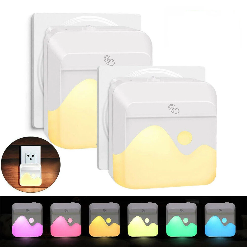 1 Uds RGB luz nocturna controlada LED 16 colores luces nocturnas regulables enchufe UE/EE. UU./Reino Unido, para habitación de bebés y niños lámpara