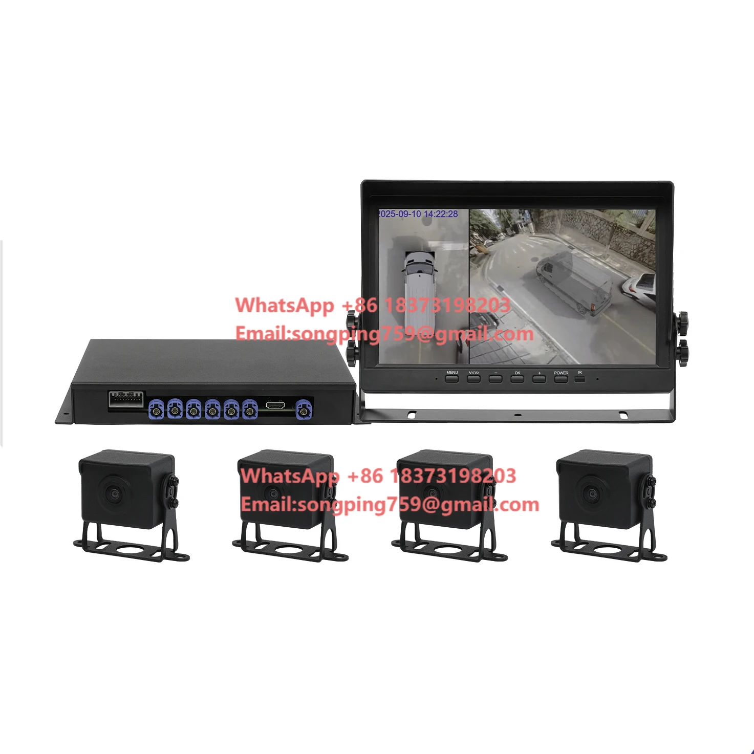 3D 360 Degree Bird View Camera DVR Recorder Camper Van RV Motorhome All Around View Monitor System