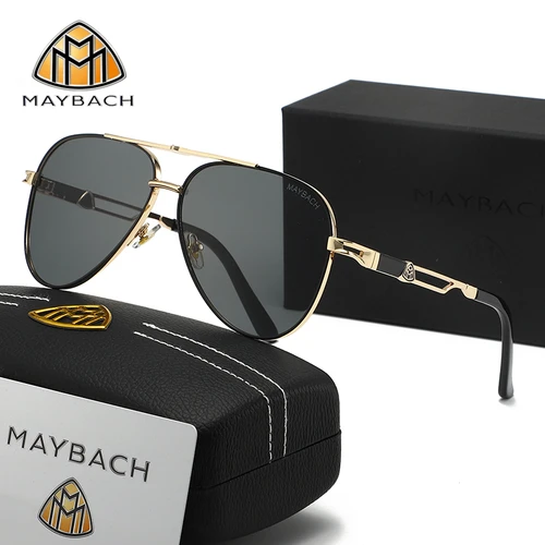 Imagen 1 del producto MAYBACH Gafas de sol de marca de lujo para hombres y mujeres Gafas de sol clásicas Gafas de alta calidad Gafas de piloto Protección UV 400 527