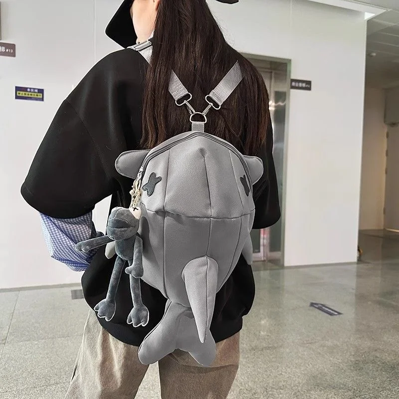PARK DANCE Shark Backpack Student Sports School Bag Unisex Fashion Funny Personality Casual Trendy Backpack view 5