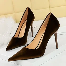 BIGTREE Sexy Fashion Pumps Wedding Elegant Women's Thin Heels Pointed Single Party Shoes Zapatillas De Mujer