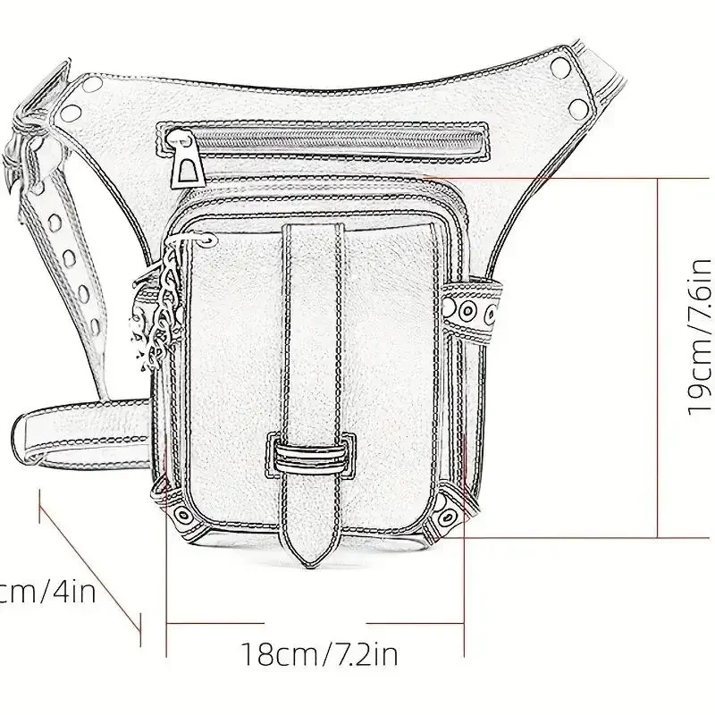 Punk retro waist bag for men outdoor single shoulder crossbody bag for women mobile phone waist bag