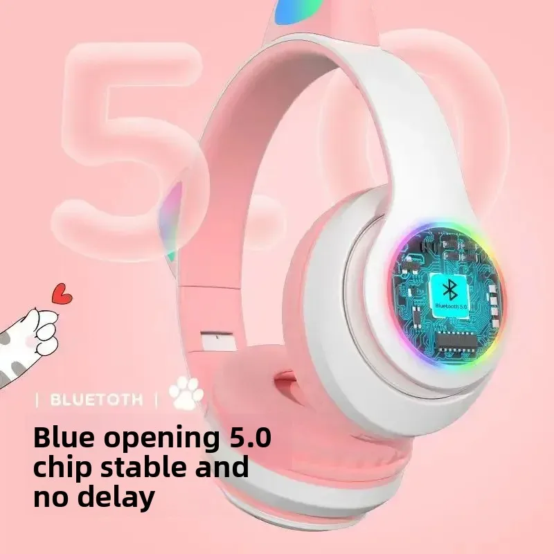 Wireless headset STN28 popular head mounted illuminated cat 