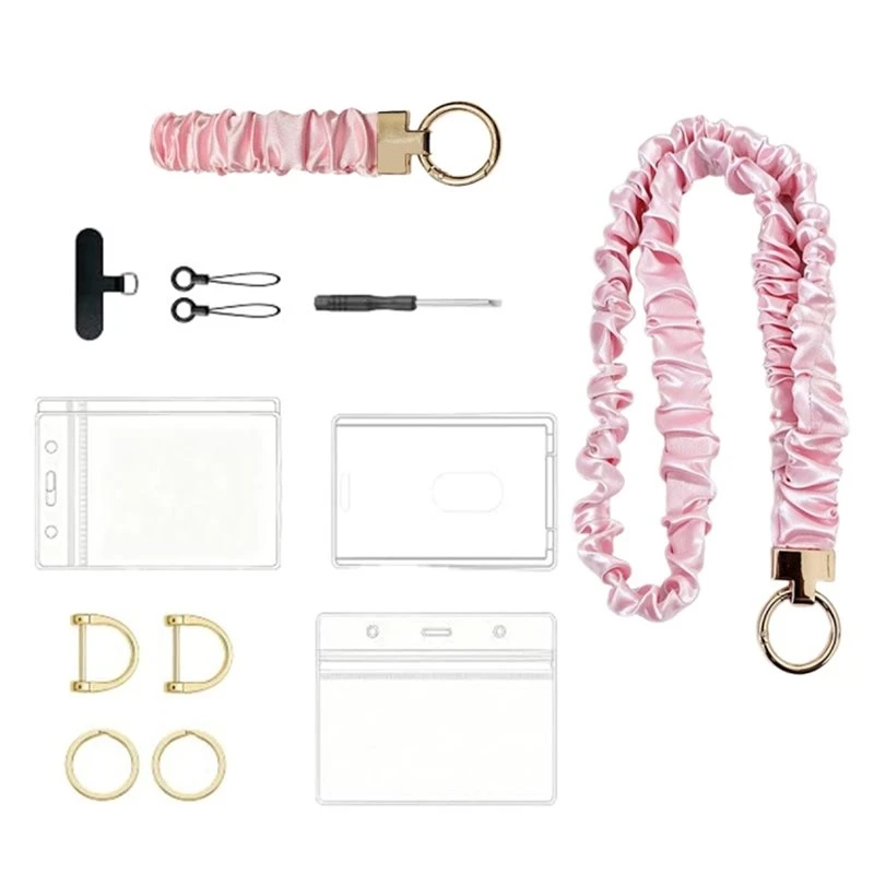 Lanyard For ID Cards, Soft Spring Keychain Wristband Women's Soft Elastic Retractable Lanyard For ID Cards, Keys Eco-Friendly