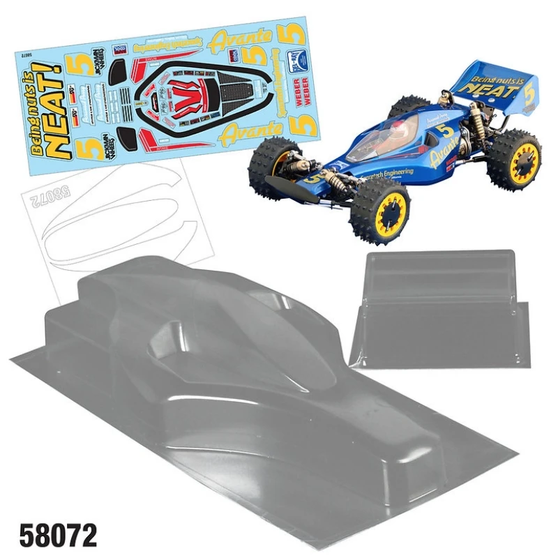 

Tamiya Avante 58072 Прозрачный лихасский корпус с наклейкой на заднее крыло и багги