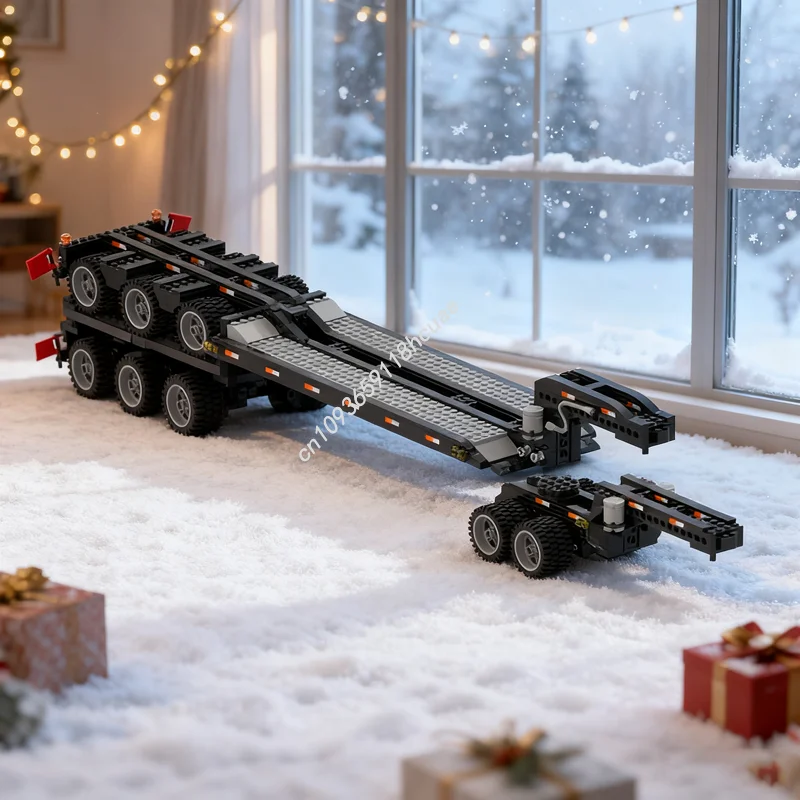 

817pcs MOC Heavy Duty Trailer Highway Rig Model Teamed Building Blocks Toy Creative Idea Education Kids Christmas Gifts Birthday