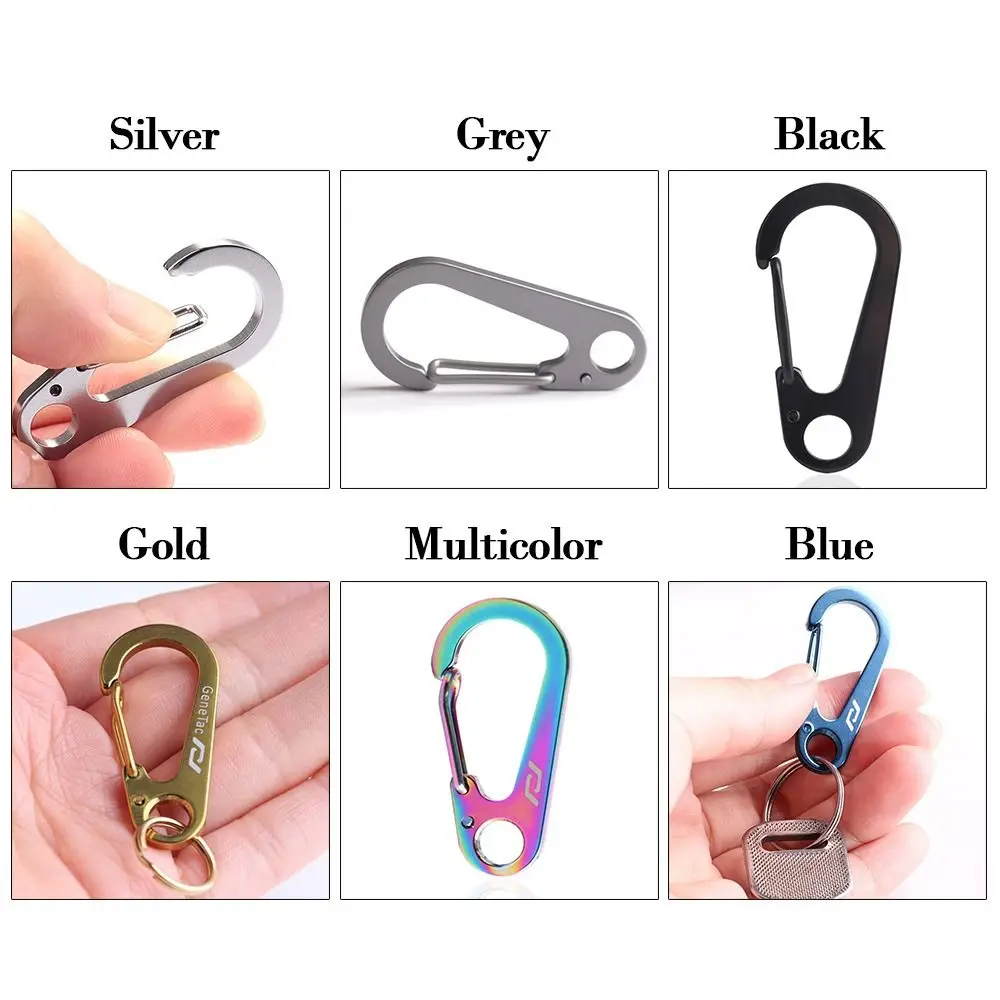 1pc Stainless Steel Keychain D-shaped Carabiner Spring Quick Hanging Buckle Waist Umbrella Rope Outdoor Multifunctional Buckle